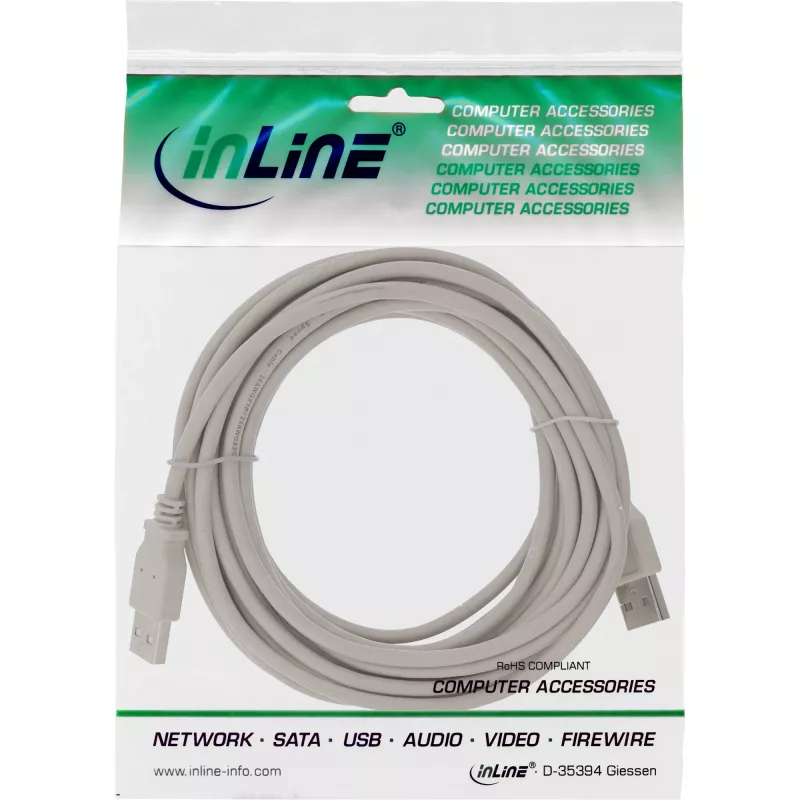 USB 2.0 Cable Type A male / male beige 0.3m InLine 34303H