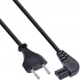 InLine power cable, Euro male / Euro8 male angled, black, 0.3m