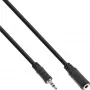 InLine Audio Cable 3.5mm Stereo male / female 10m, 3.5mm, Male, 3.5mm, Female, 10 m, Black