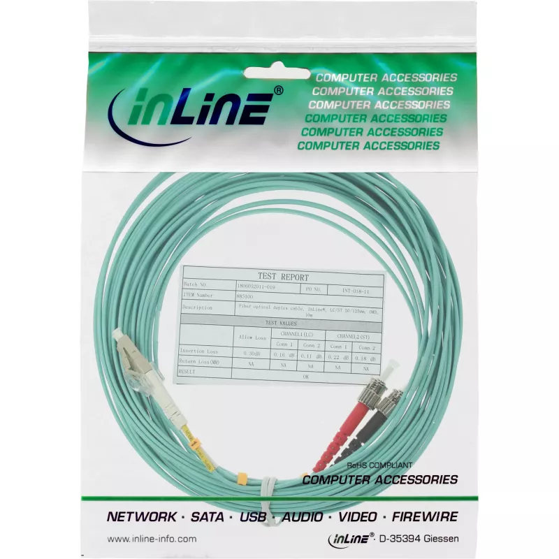 InLine Fiber Optical Duplex Cable LC/ST 50/125µm OM3 5m