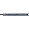 InLine USB 3.2 Hub, USB-C to 4x USB A 10Gb/s, aluminium, grey