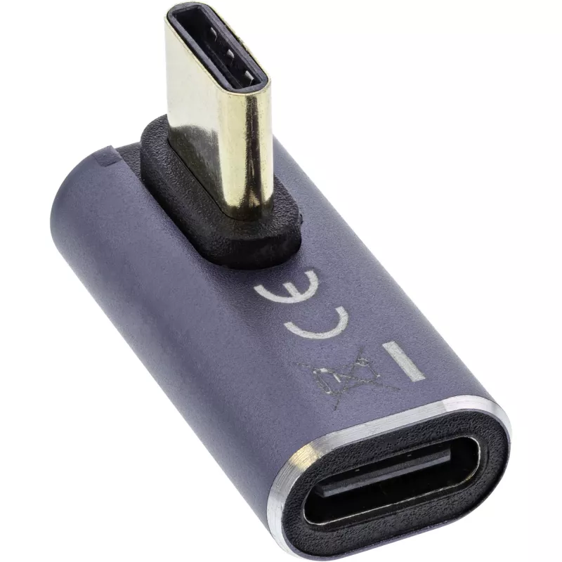 InLine USB4 Adapter, USB-C male/female vertical right/left angled