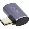 InLine USB4 Adapter, USB-C male/female right/left angled, aluminium, grey