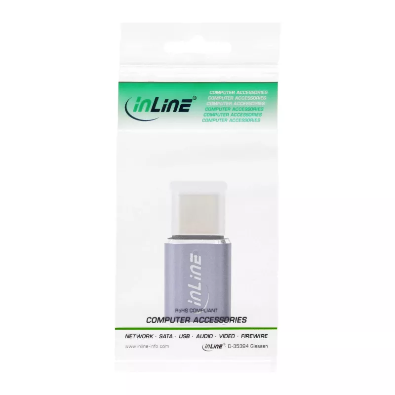 InLine USB4 Adapter USB-C male/female aluminium grey 35900A