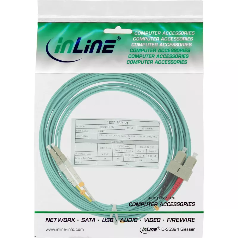 InLine Fiber Optical Duplex Cable LC/SC 50/125µm OM3 3m