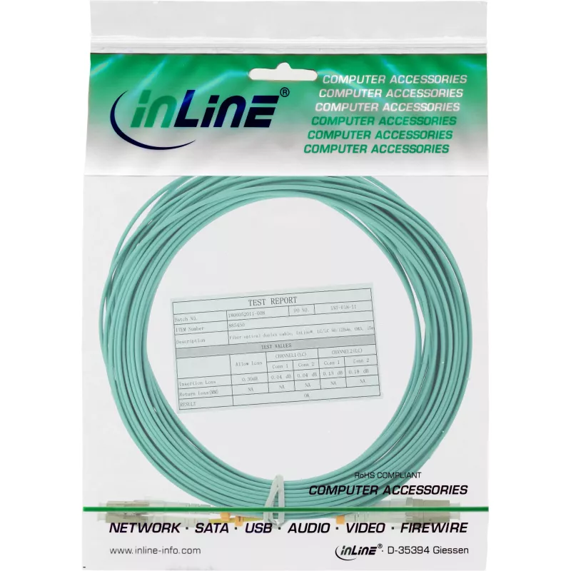 InLine Fiber Optical Duplex Cable LC/LC 50/125µm OM3 10m