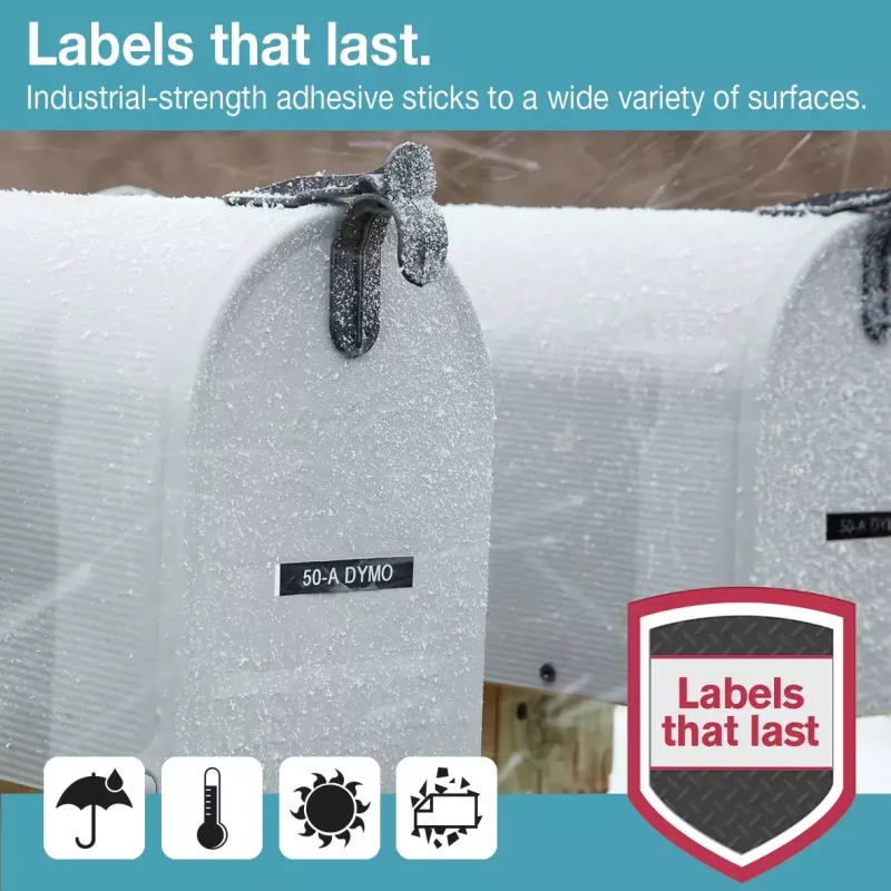 DYMO Authentic D1 Durable Labels | Black Print on Red Tape | 12 mm x 3 m | Labelling Tape for LabelManager Label Makers