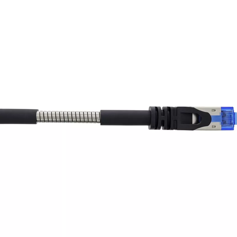 InLine Patch cable armoured, U/FTP, Cat.6A, black, 10m