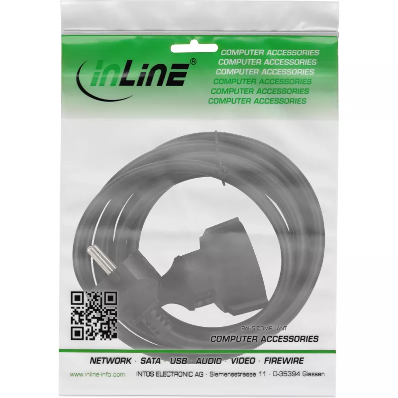 Power extension cable InLine 16405 black 5m with child safety