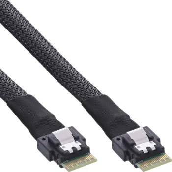 InLine Slim SAS cable, SFF-8654 to SFF-8654, 24Gb/s, 0.5m