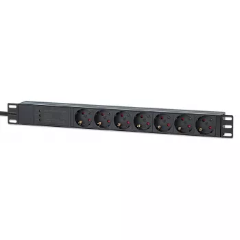 Intellinet 19 inch 1U Rackmount 7-Way PDU Surge Protection 16A 3m Cord