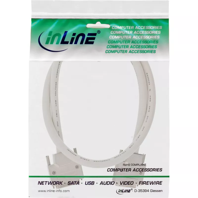 InLine SCSI U320 cable, 68pin micro Centronics (VHD) male / male, 1.8m