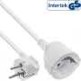InLine Power Extension Cable Type F angled, white, 2m