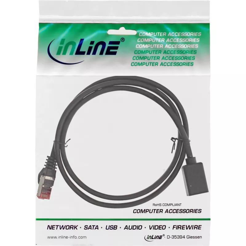 InLine patch cable extension, S/FTP (PiMf), Cat.6, halogen-free, 3m