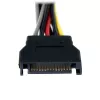 StarTech.com 6in SATA Power Y Splitter Cable Adapter - M/F, SATA 15-pin, 2 x SATA 15-pin, 0.15 m, Male, Female, Straight