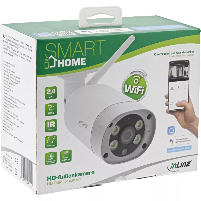 InLine ultrasonic diffuser, ambient light, Google Home + Amazon Alexa compatib.