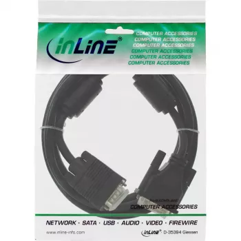 InLine DVI-A Cable 12+5 male / 15 Pin HD male VGA 5m