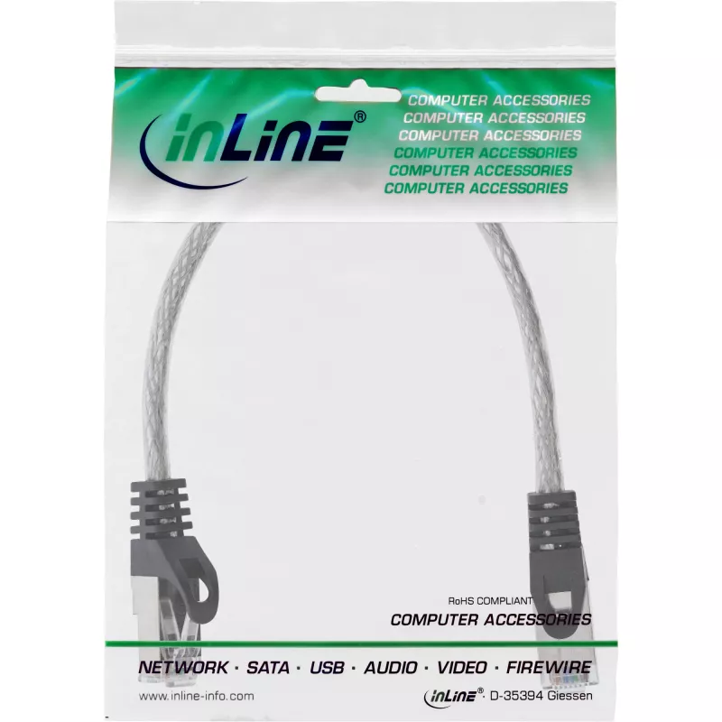 InLine Patch Cable SF/UTP Cat.5e transparent 0.25m