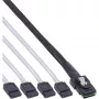 InLine SAS cable, Mini SAS SFF8087 to 4x SATA, Crossover, OCF, 0.50m