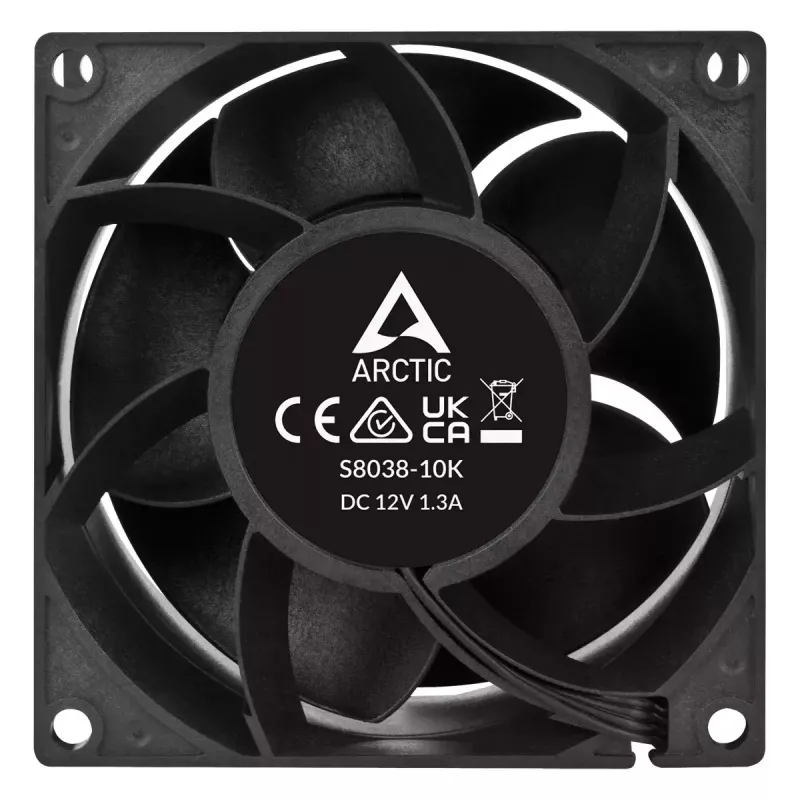 Fan ARCTIC S8038-10K 80 mm 102 cfm Dual Ball Bearing Black