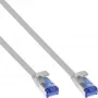 InLine Patch cable flat, U/FTP, Cat.6A, TPE halogen-free, grey, 1m
