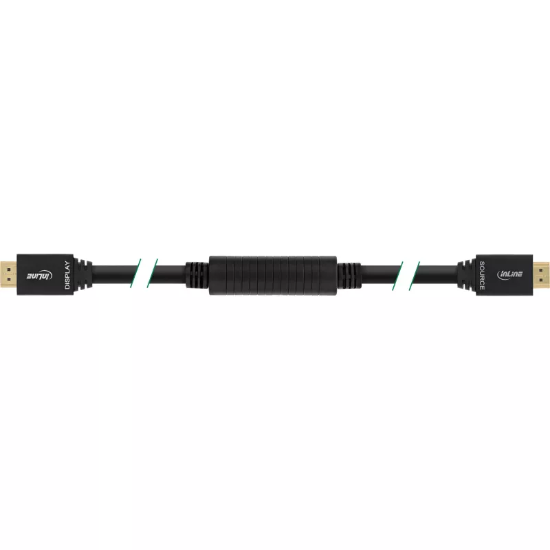 InLine High Speed HDMI Cable w/Eth., active, M/M, black, golden contacts, 40m