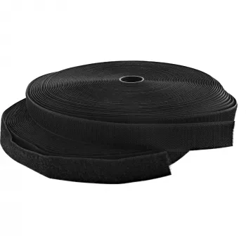 InLine Cable Ties with Hook-and-Loop Fastener Band 25 mm Black 25 m