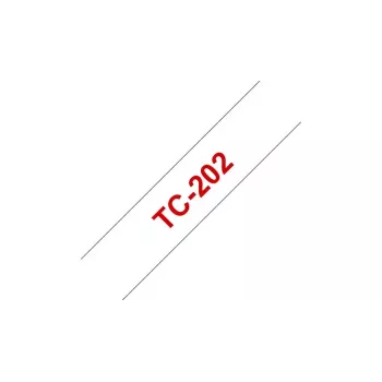 Label Tape TC Brother TC202 12mm Red on White