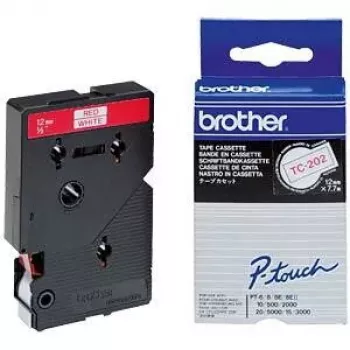 Label Tape TC Brother TC202 12mm Red on White
