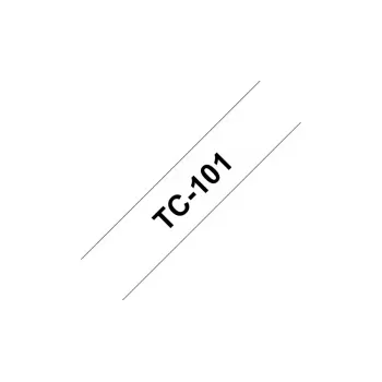 Labeling Tape Brother TC101 12mm Black on Transparent