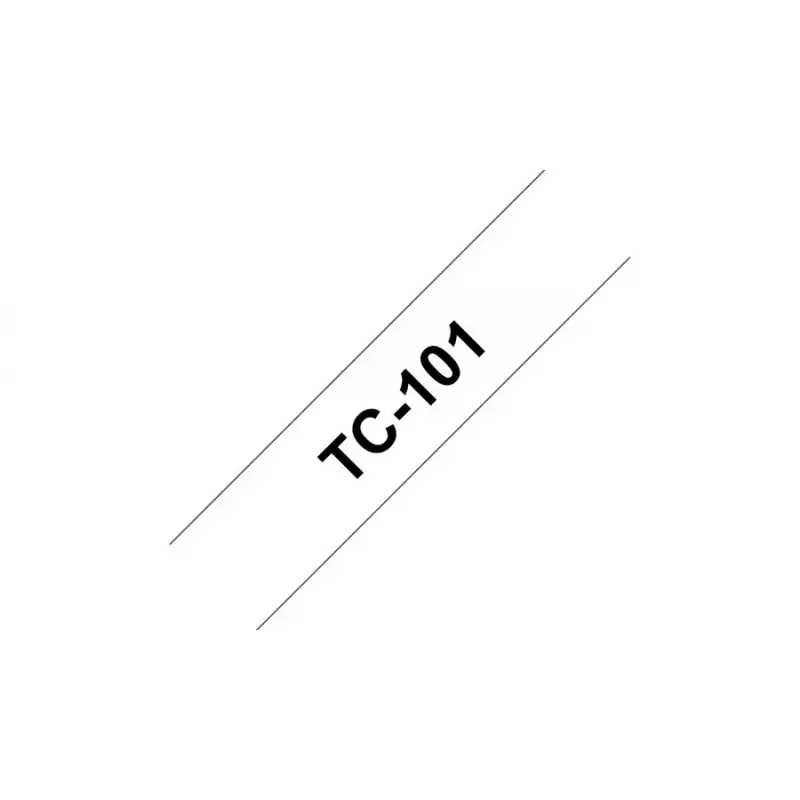 Labeling Tape Brother TC101 12mm Black on Transparent
