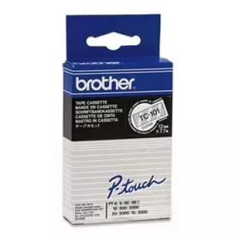 Labeling Tape Brother TC101 12mm Black on Transparent