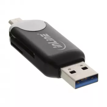 InLine USB3.0 Dual Cardreader, USB A and Micro-USB 2.0 for SDXC and microSDXC