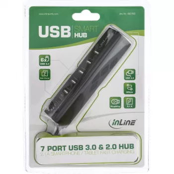 USB Hub InLine Smart Hub 7 Port USB 3.0 & 2.0 with Fast-charge Port