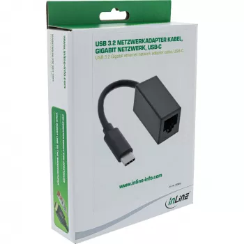 InLine USB 3.2 Gigabit ethernet network adaptor cable, USB-C