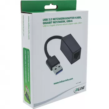 InLine USB 3.2 Gigabit ethernet network adaptor cable, USB-A