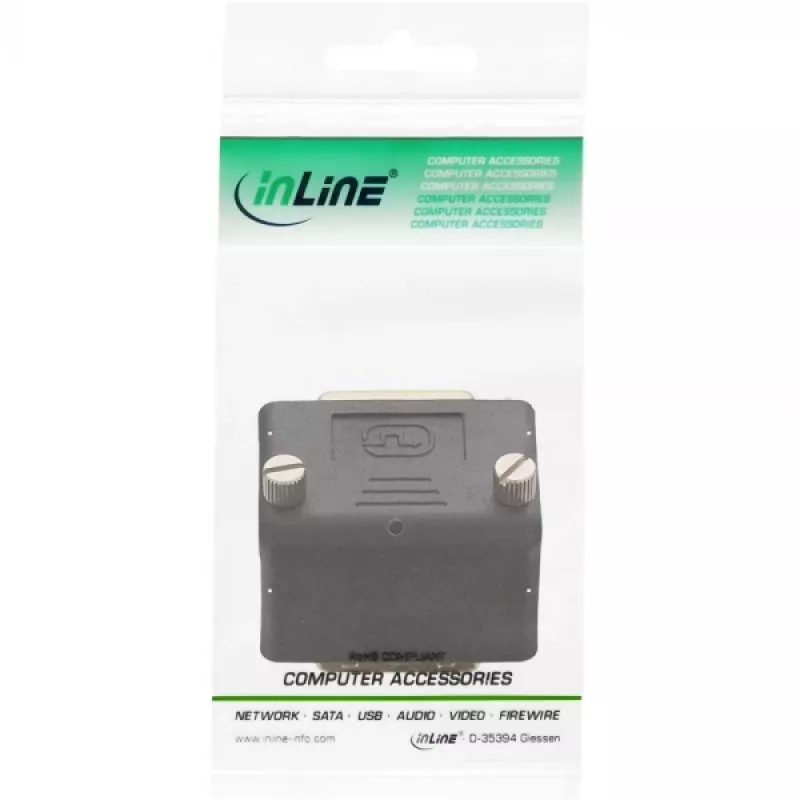 InLine DVI-I Adapter 90° angled digital + analog 24+5 male / female black
