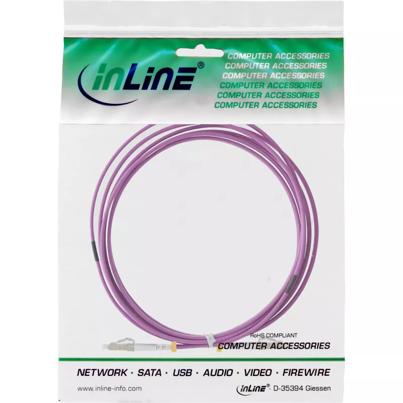 InLine Fiber Optical Duplex Cable LC/LC 50/125µm OM4 1m