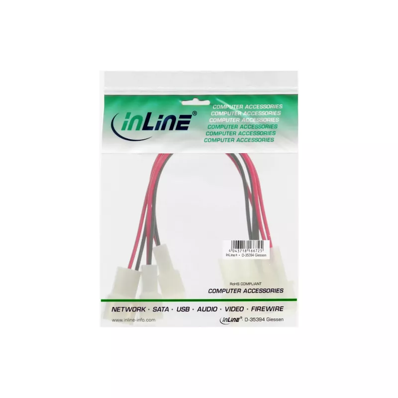 InLine PC Fan Adapter Cable 12V / 5V for up to 3 fans 33005A