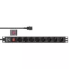 InLine 19 inch socket strip, 8-way CEE7/7, C14 plug, overload protection