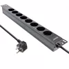 InLine 19 inch Socket strip, 8-way earthing contact, without switch, 2m, black