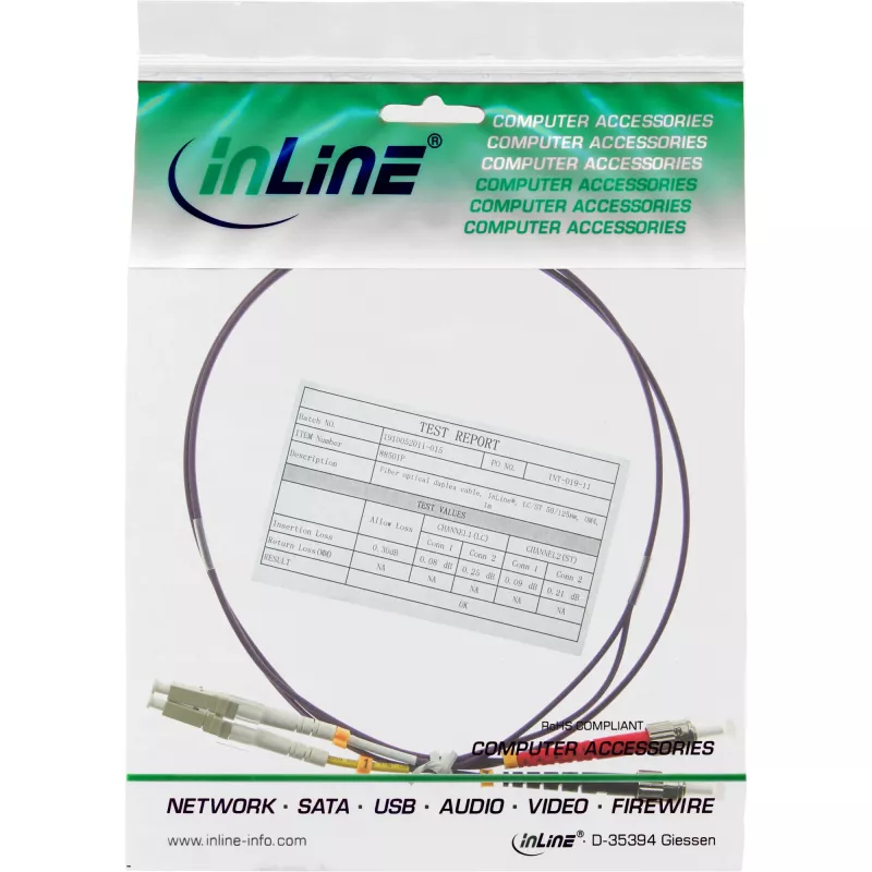 Fiber Optical Duplex Cable InLine 88503P 50/125µm OM4 3m