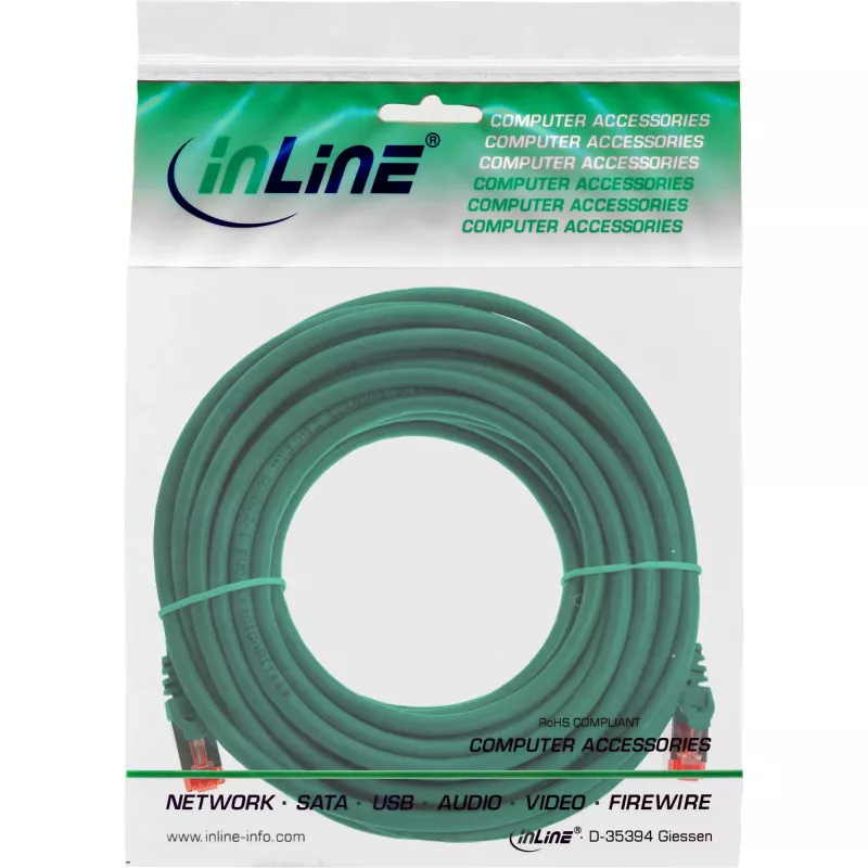 InLine Patch Cable S/FTP PiMF Cat.6 250MHz PVC copper green 7.5m
