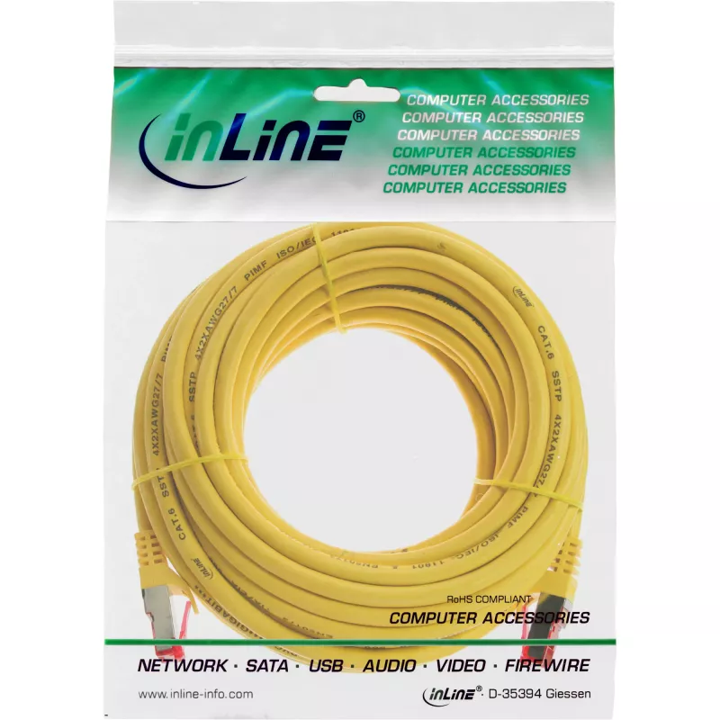InLine Patch Cable S/FTP PiMF Cat.6 250MHz PVC copper yellow 7.5m