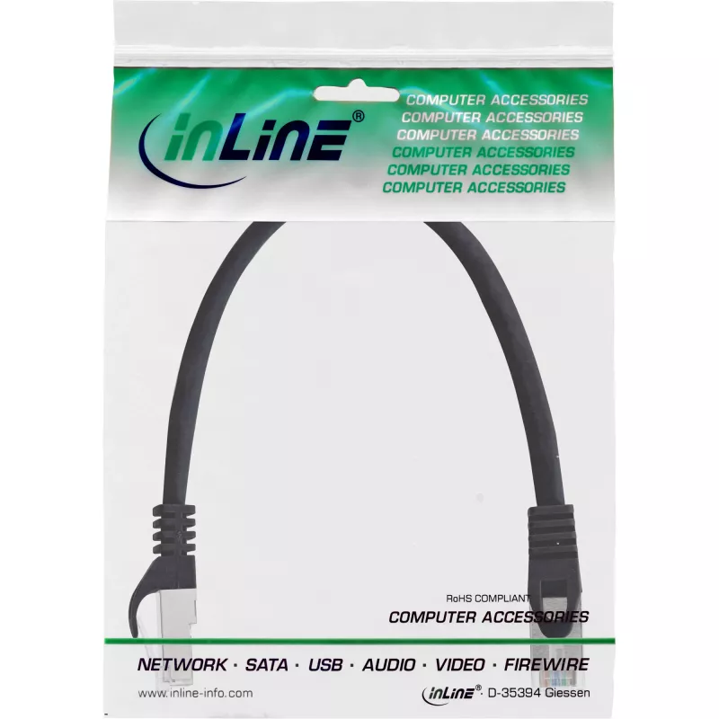 InLine Patch Cable SF/UTP Cat.5e black 0.3m