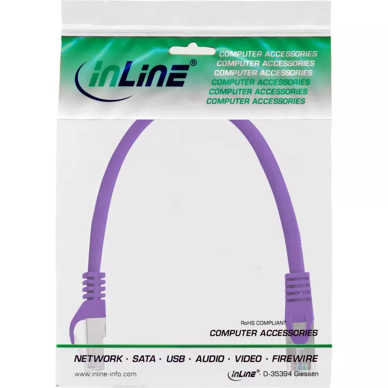 InLine Patch Cable SF/UTP Cat.5e purple 0.3m