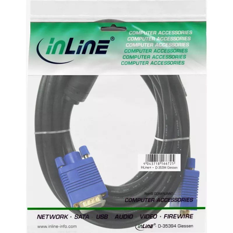 InLine S-VGA Cable Premium 15HD male / male black 3m