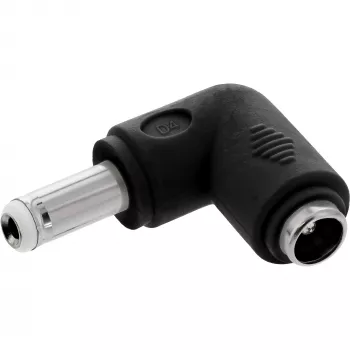 DC adapter InLine 5.5×2.5 mm angled plug male–female, 5 V input, indoor, black