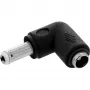 DC adapter InLine 5.5×2.5 mm angled plug male–female, 5 V input, indoor, black