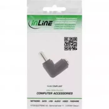 InLine DC Adapter 5.5x2.1mm DC plug male/female angled Universal Black
